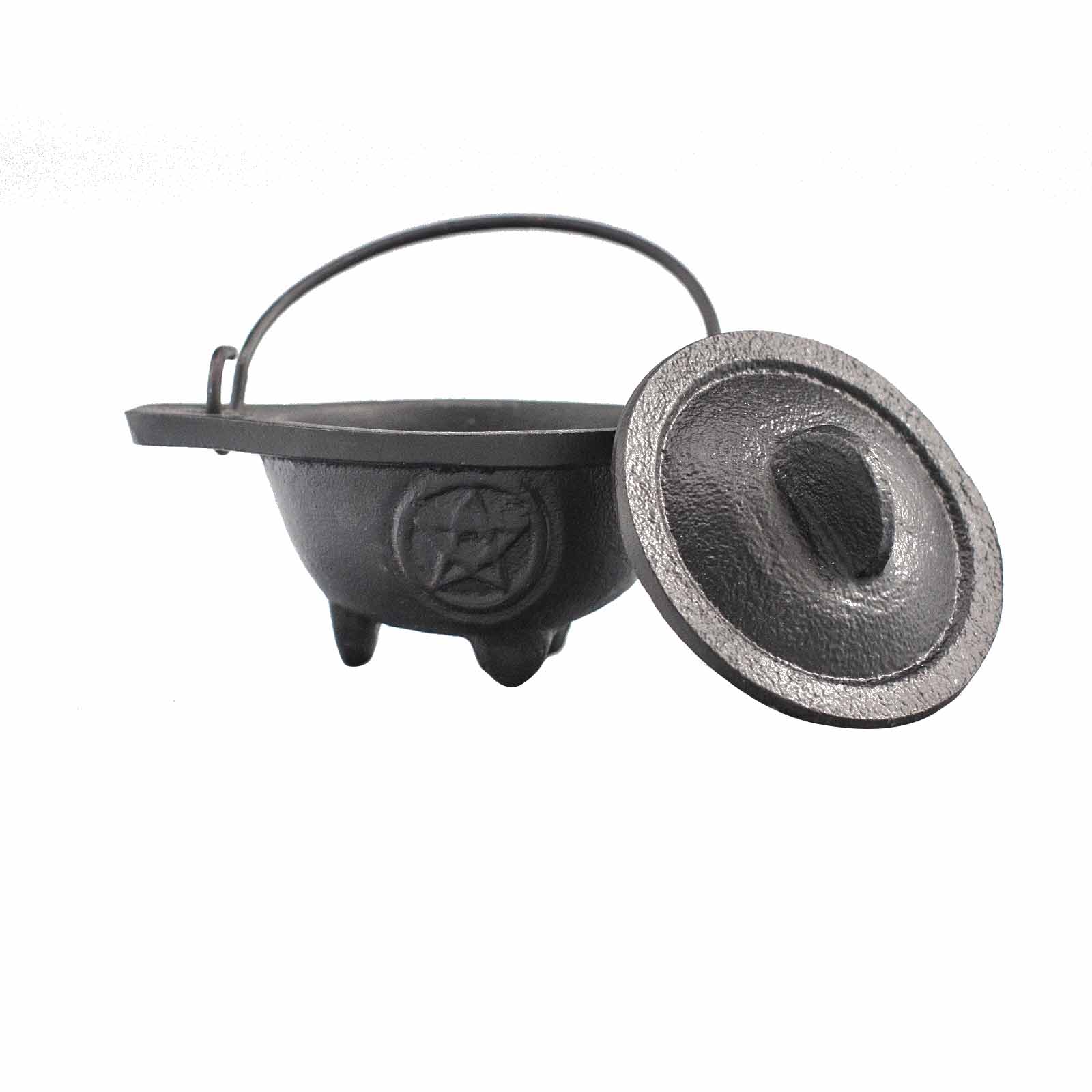 Ancient Wisdom Cast Iron Cauldron With Pentagram 5x9cm