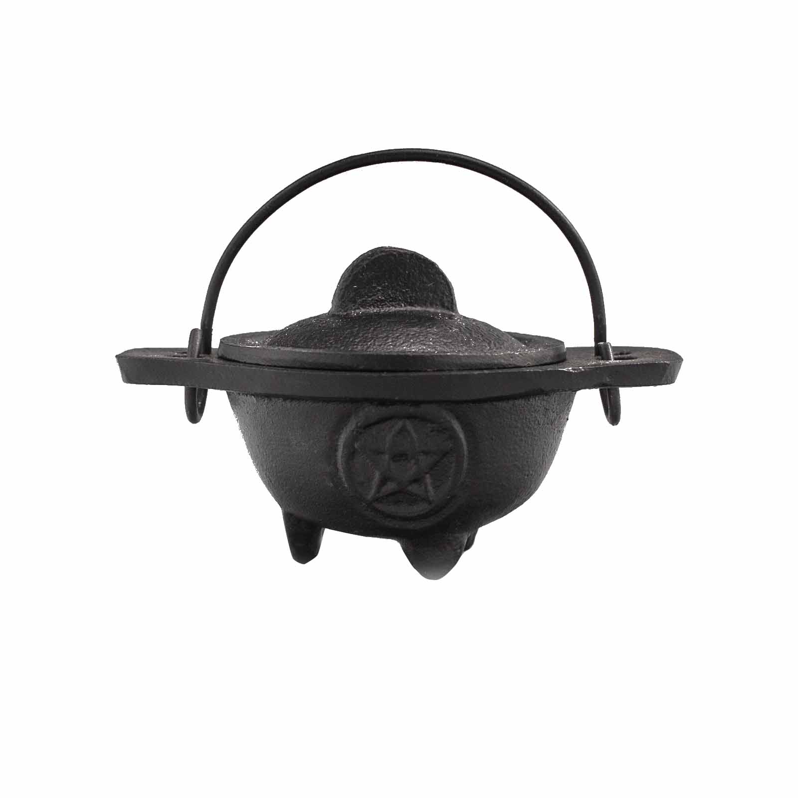 ancient wisdom Cast Iron Cauldron with Pentagram 5x9cm