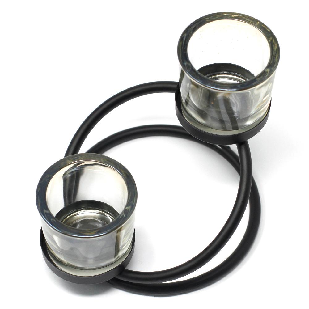 Ancient Wisdom Centrepiece Iron Votive Candle Holder - 2 Cup Double Step