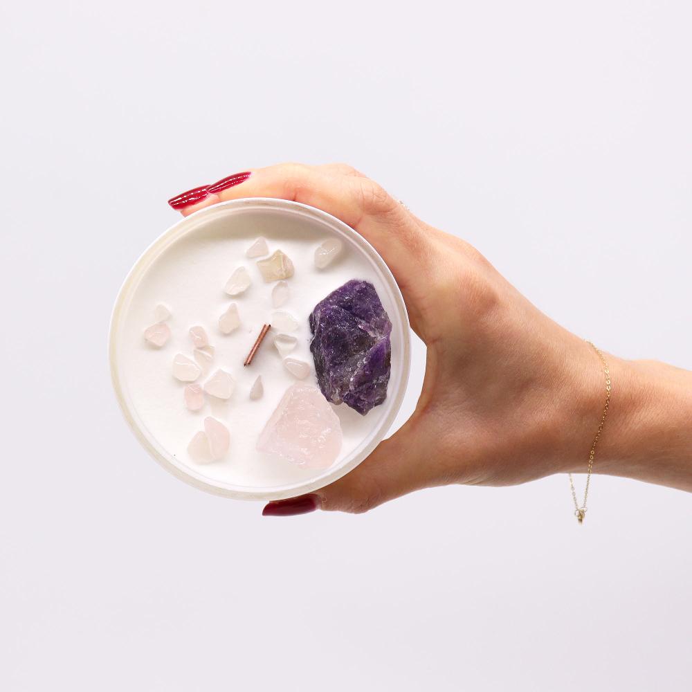 Ancient Wisdom Chakra Crystal Candle - Third Eye Chakra