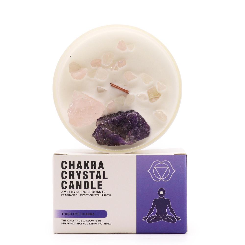 ancient wisdom Chakra Crystal Candle - Third Eye Chakra