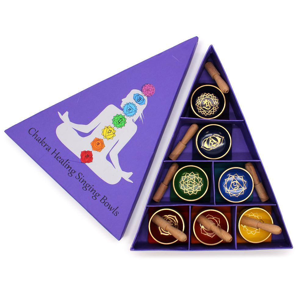 Ancient Wisdom Chakra Pyramid Singing Bowl Gift Set