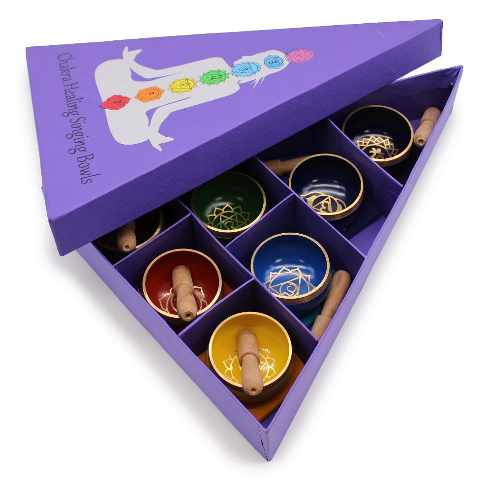 Ancient Wisdom Chakra Pyramid Singing Bowl Gift Set