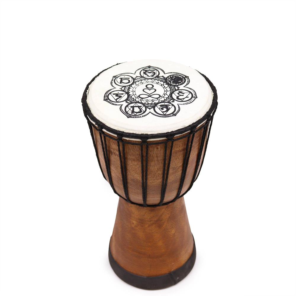 ancient wisdom Chakra Wide Top Djembe Drum - 30cm High