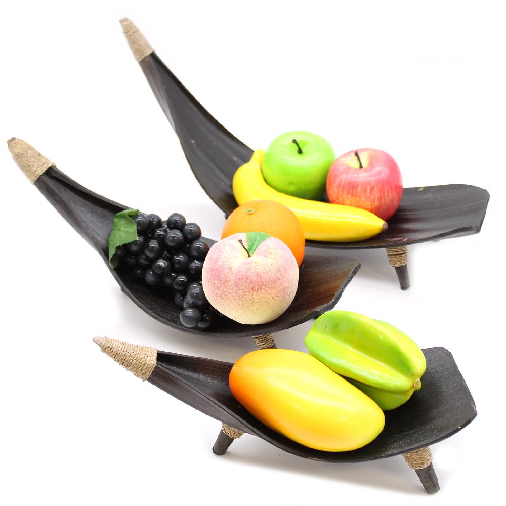 Ancient Wisdom Coconut Leaf Fruit Bowl Set - Chocolate