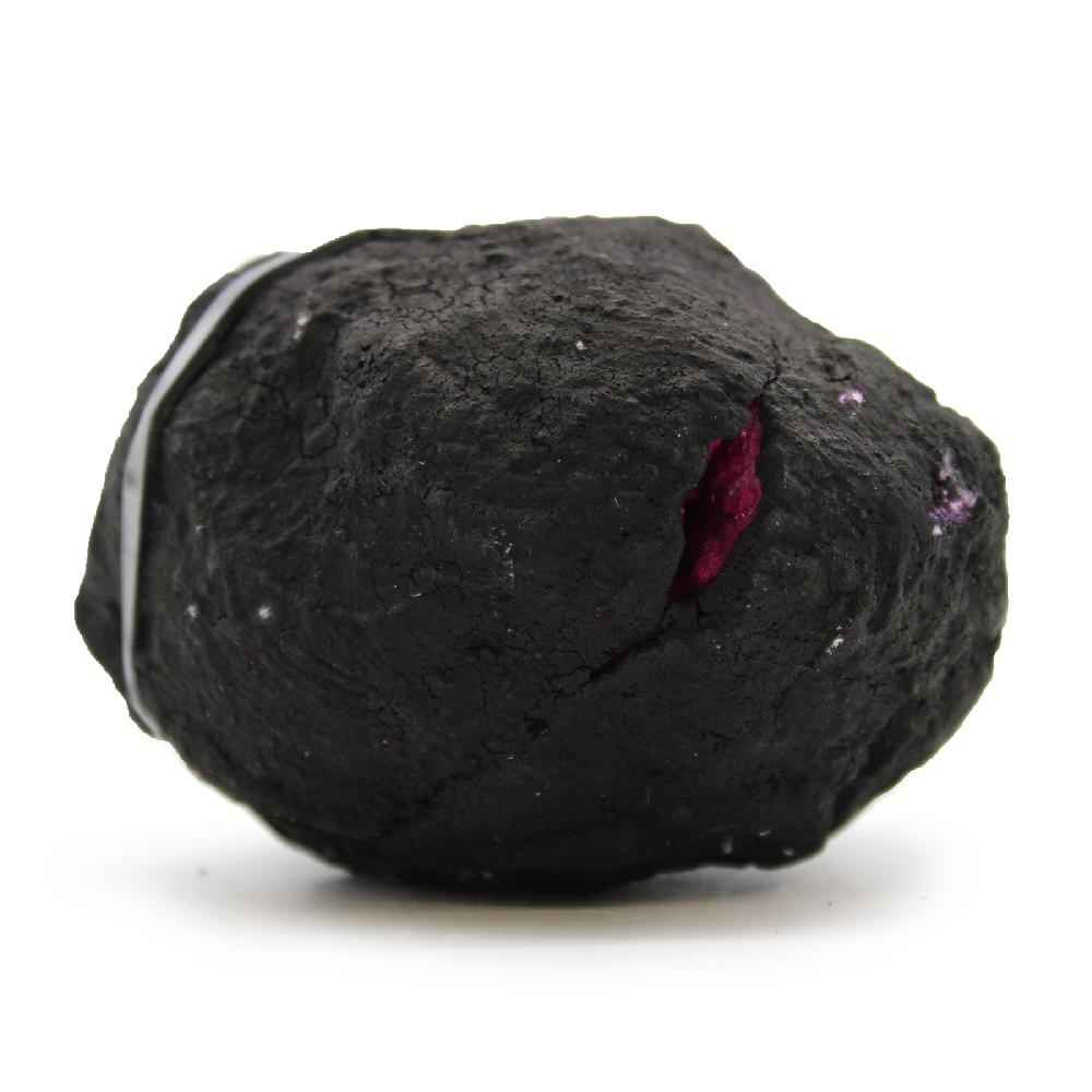 Ancient Wisdom Coloured Calcite Geode 8.5x6cm - Black Rock - Dark Red