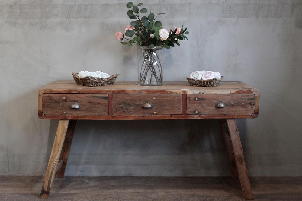 Ancient Wisdom Console Table - Recycled Wood - 150x45x80cm