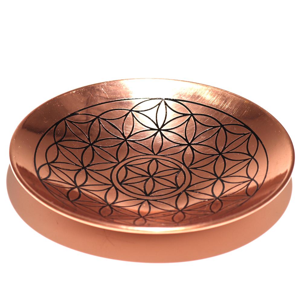 ancient wisdom Copper Offer / Smudge Plate - Flower of Life