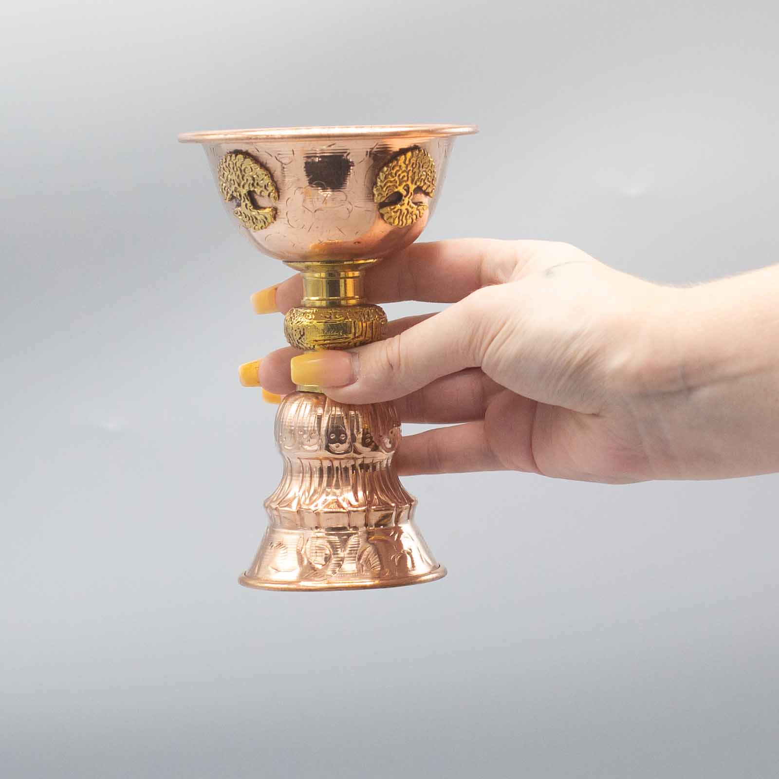 Ancient Wisdom Copper Ritual Goblet With Tree Of Life 10x15cm