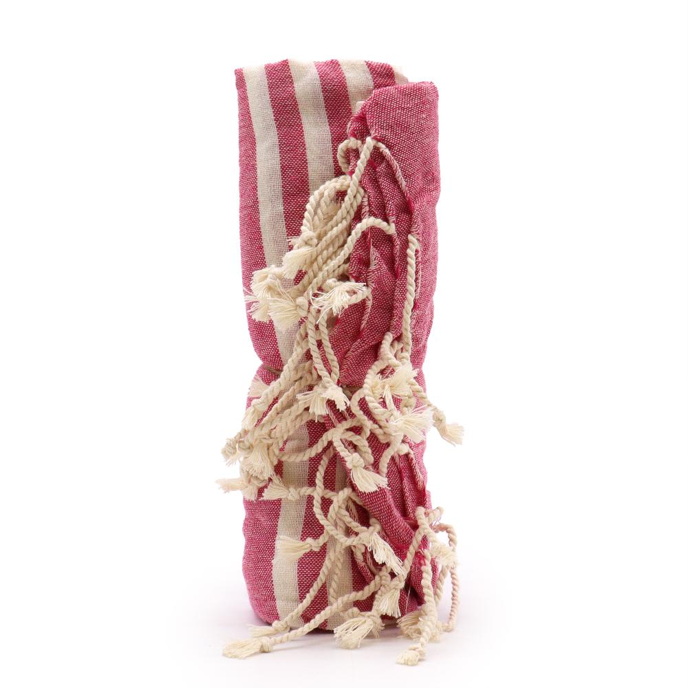 Ancient Wisdom Cotton Pareo Throw - 100x180 Cm - Hot Pink