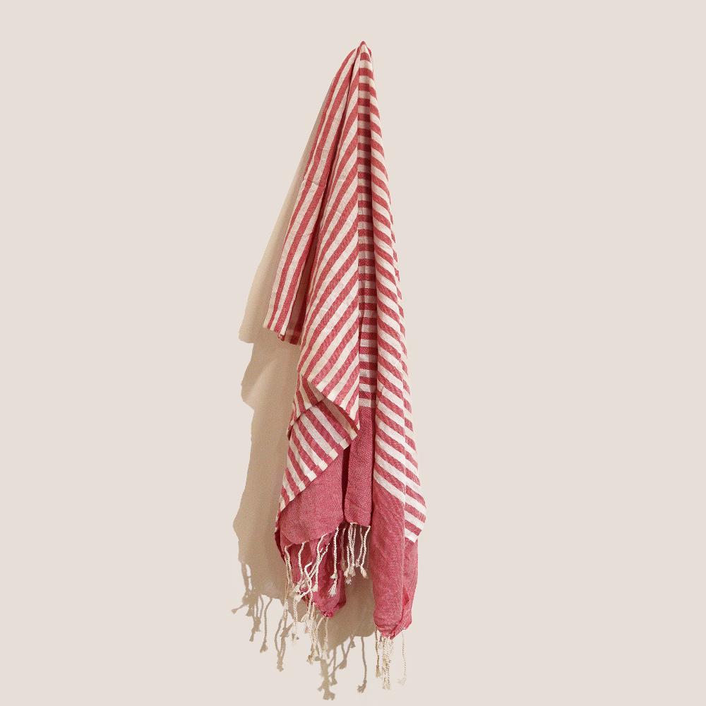 ancient wisdom Cotton Pareo Throw - 100x180 cm - Hot Pink