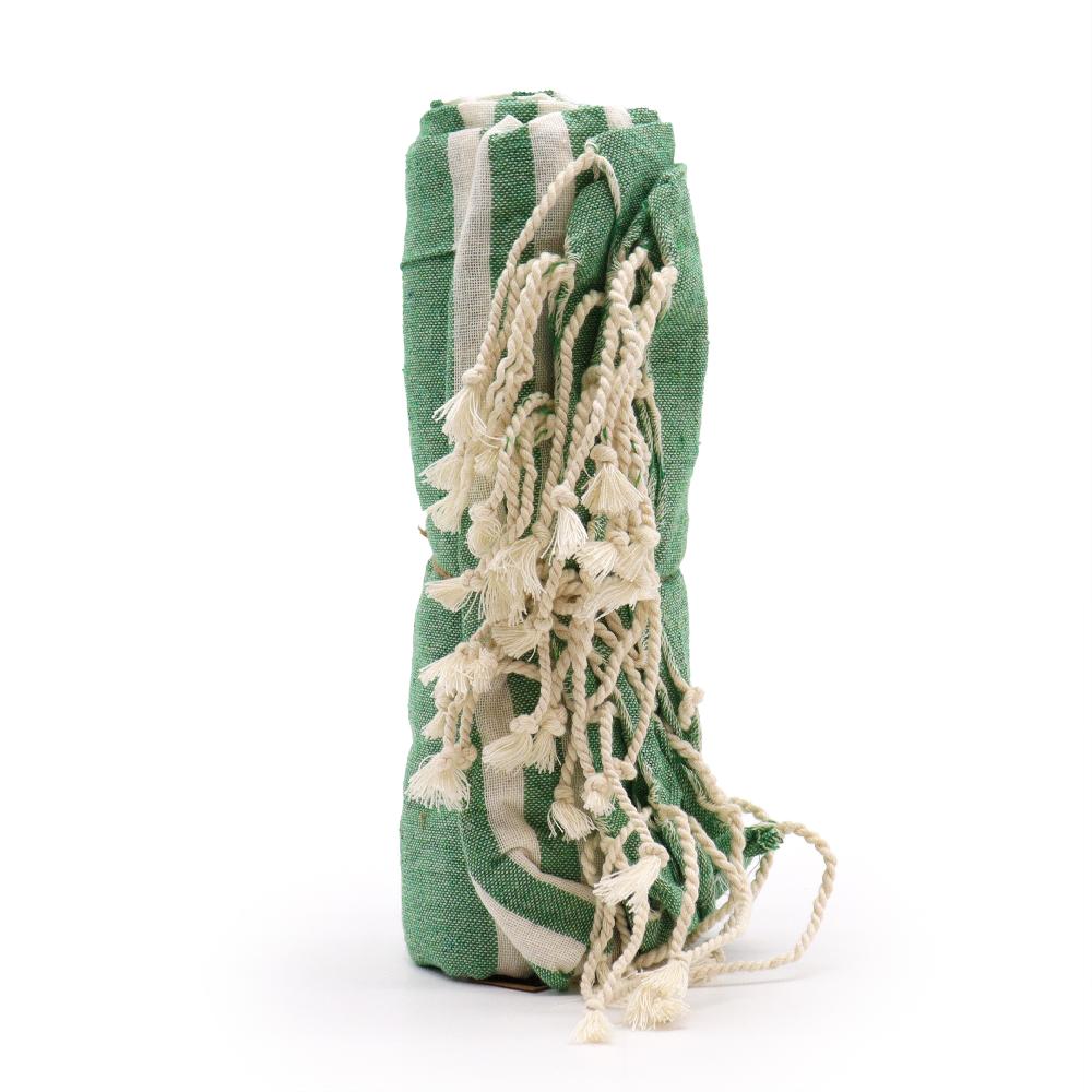 Ancient Wisdom Cotton Pareo Throw - 100x180 Cm - Picnic Green