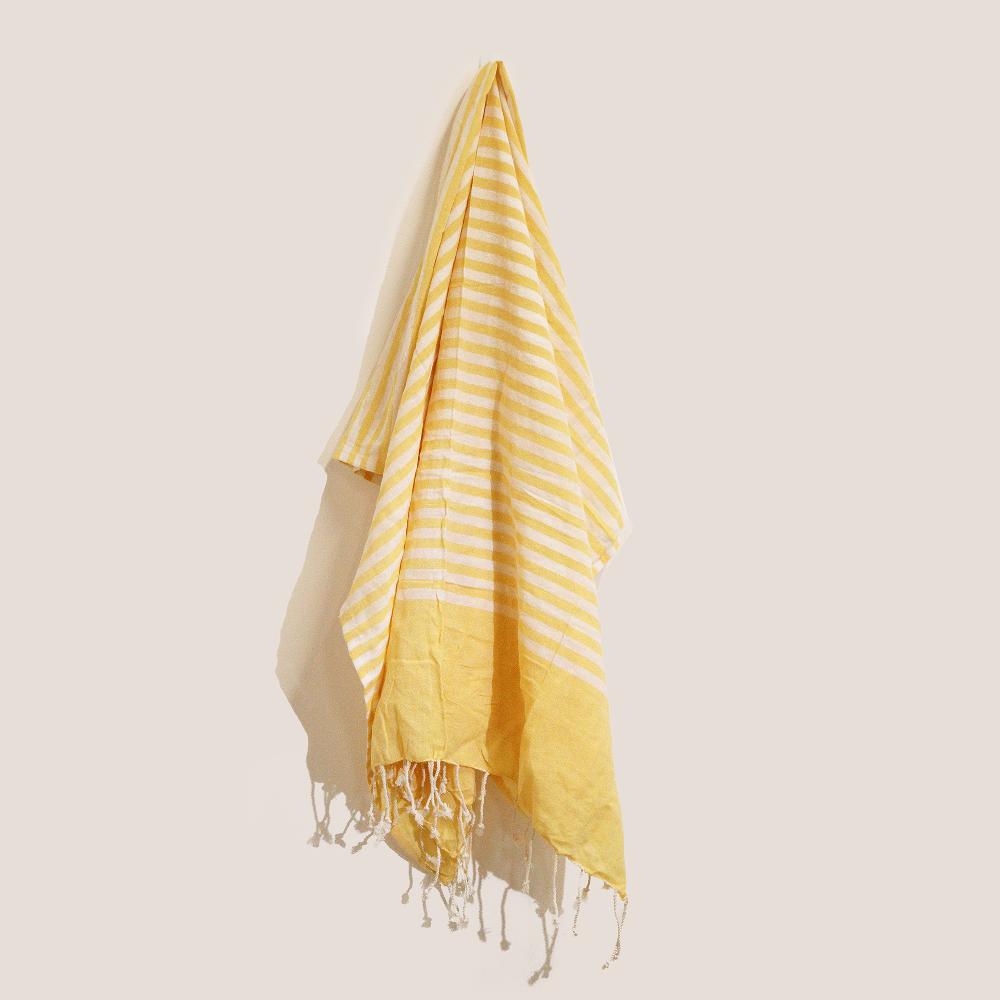 ancient wisdom Cotton Pareo Throw - 100x180 cm - Sunny Yellow