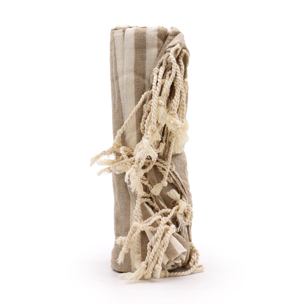 Ancient Wisdom Cotton Pareo Throw - 100x180 Cm - Warm Sand