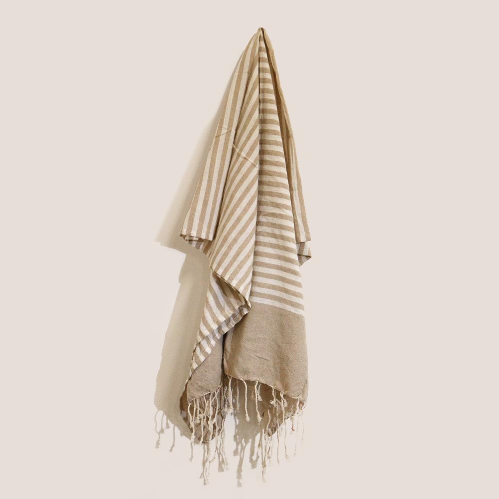 ancient wisdom Cotton Pareo Throw - 100x180 cm - Warm Sand