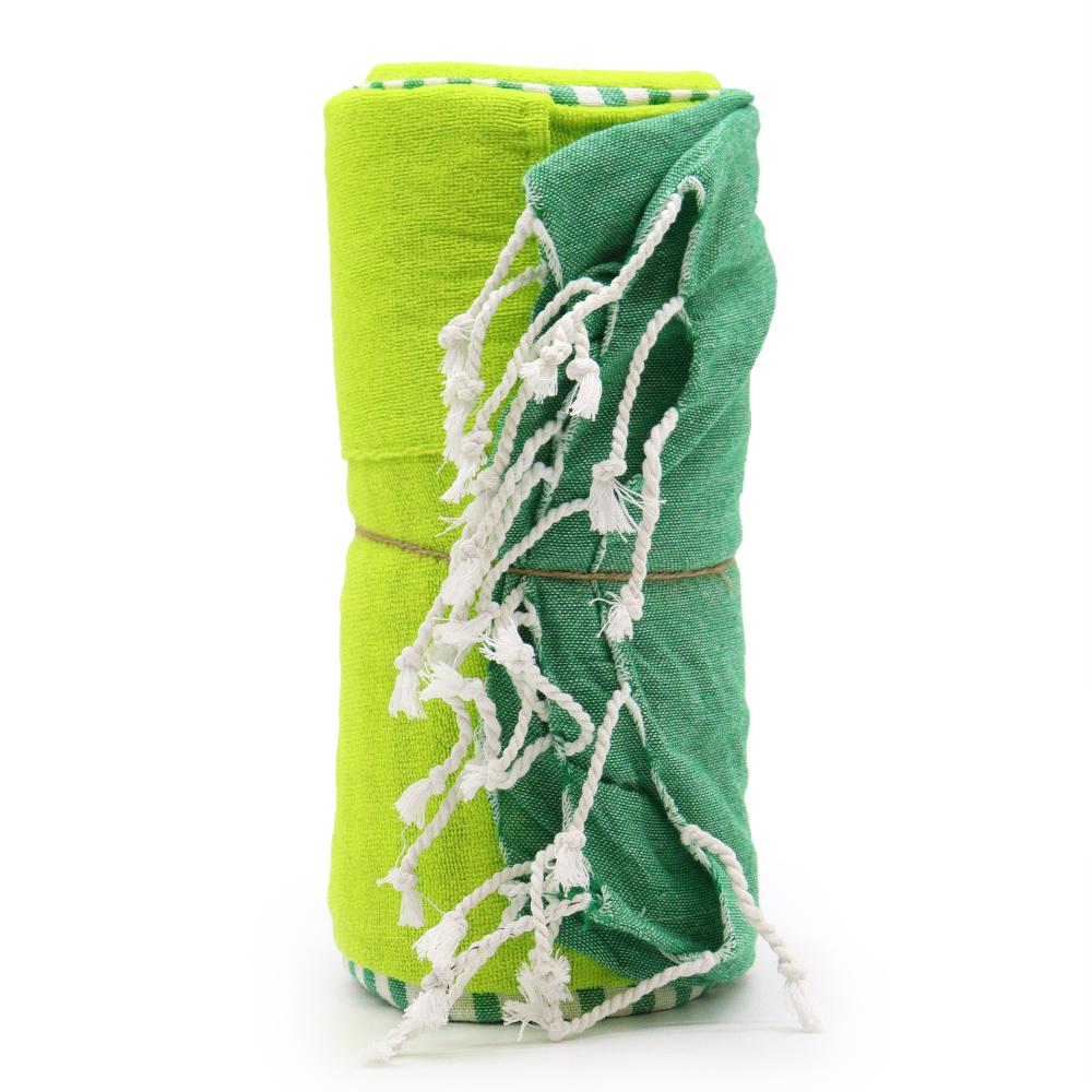 ancient wisdom Cotton Pareo Towel - 100x180 cm - Picnic Green
