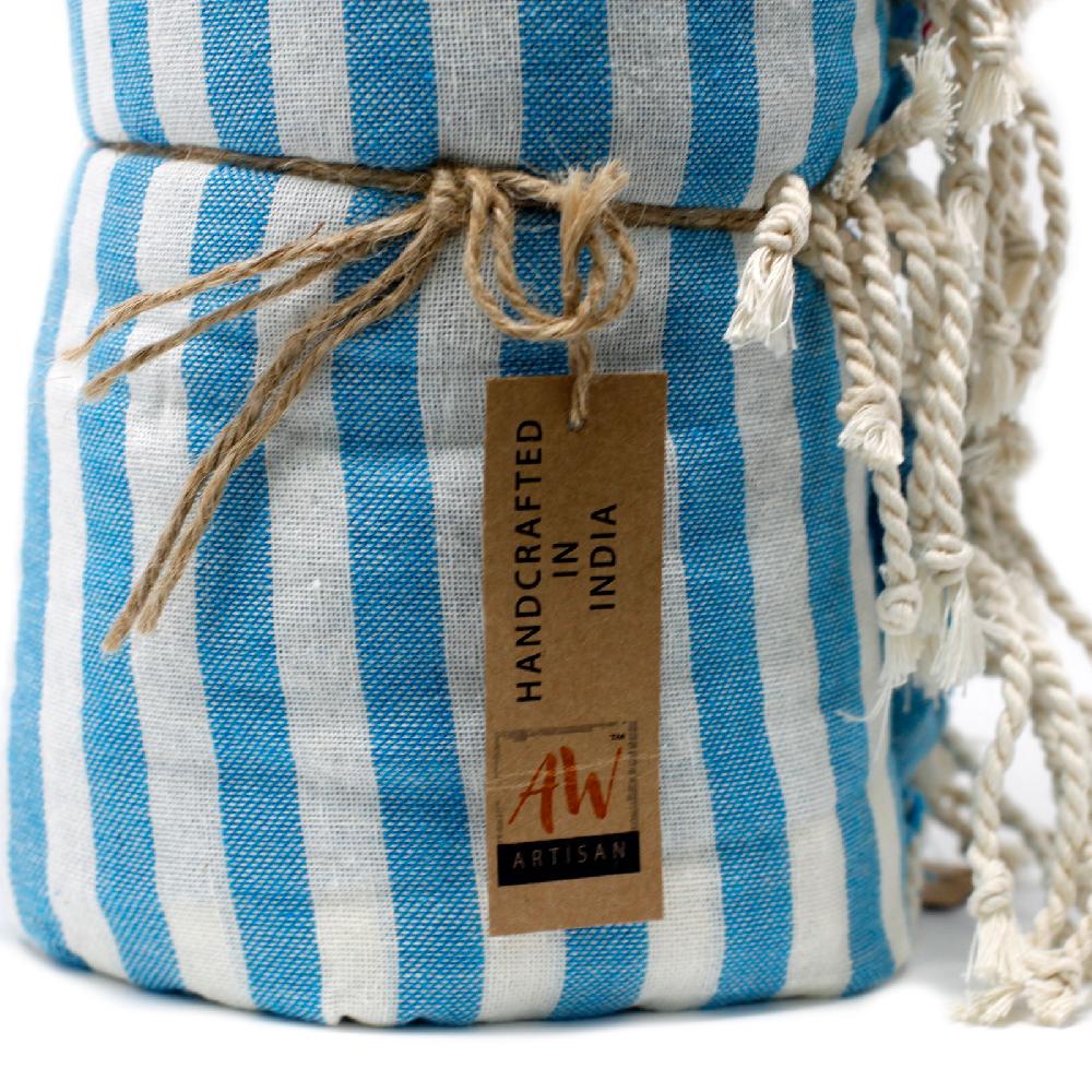 Ancient Wisdom Cotton Pareo Towel - 100x180 Cm - Sky Blue