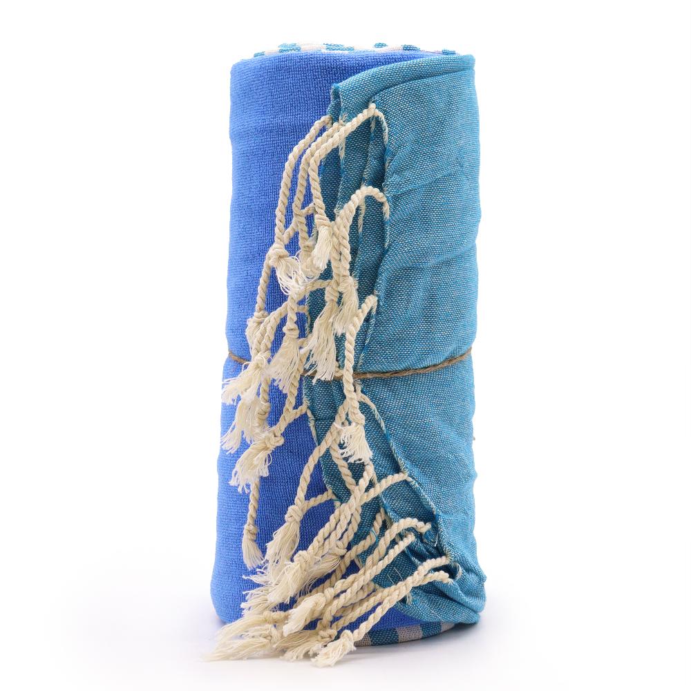 ancient wisdom Cotton Pareo Towel - 100x180 cm - Sky Blue