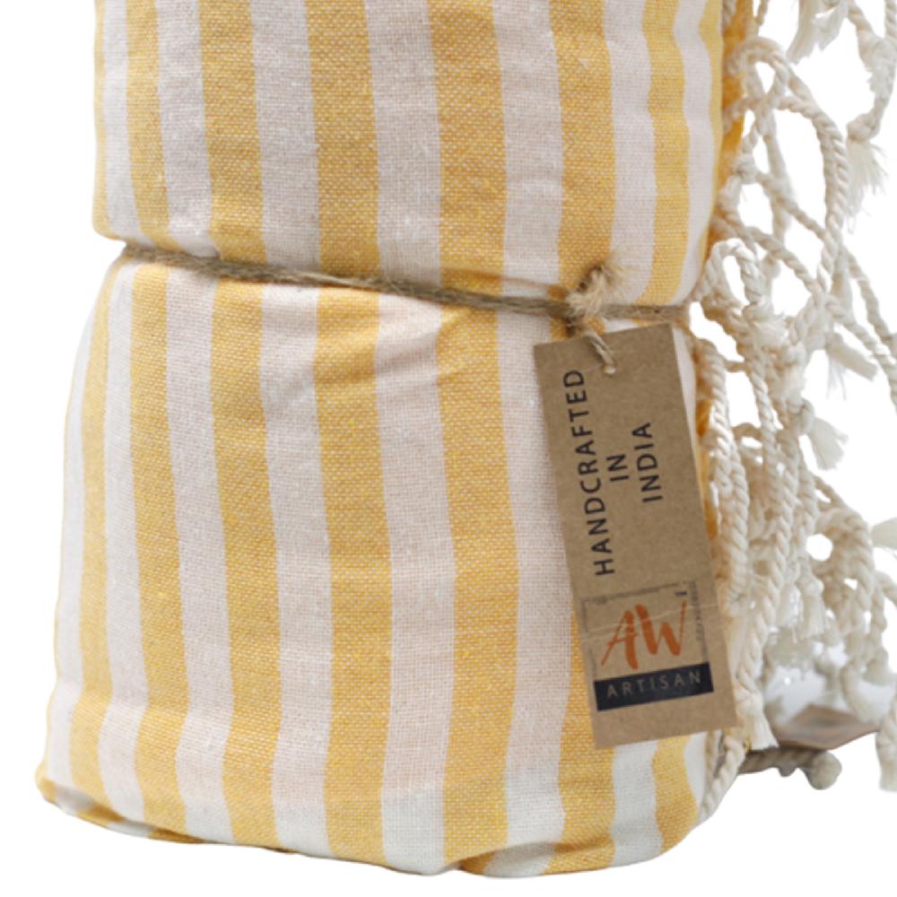Ancient Wisdom Cotton Pareo Towel - 100x180 Cm - Sunny Yellow
