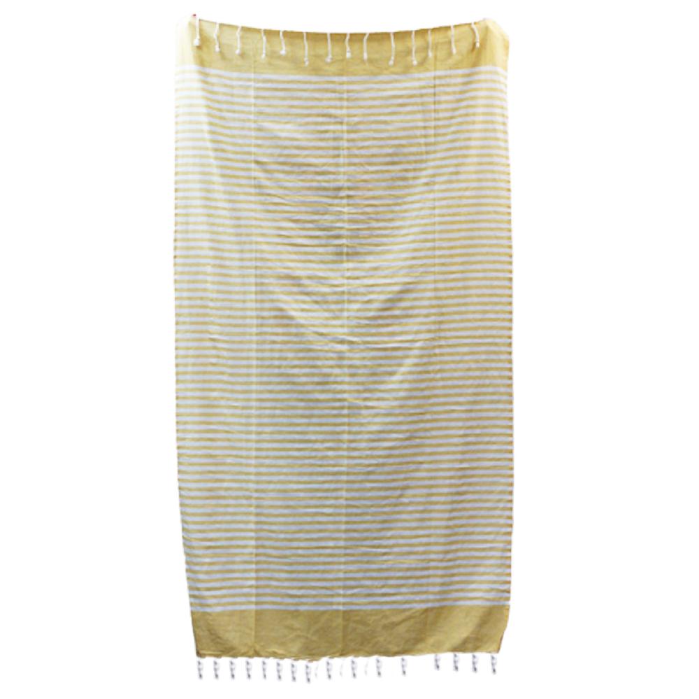 Ancient Wisdom Cotton Pareo Towel - 100x180 Cm - Sunny Yellow