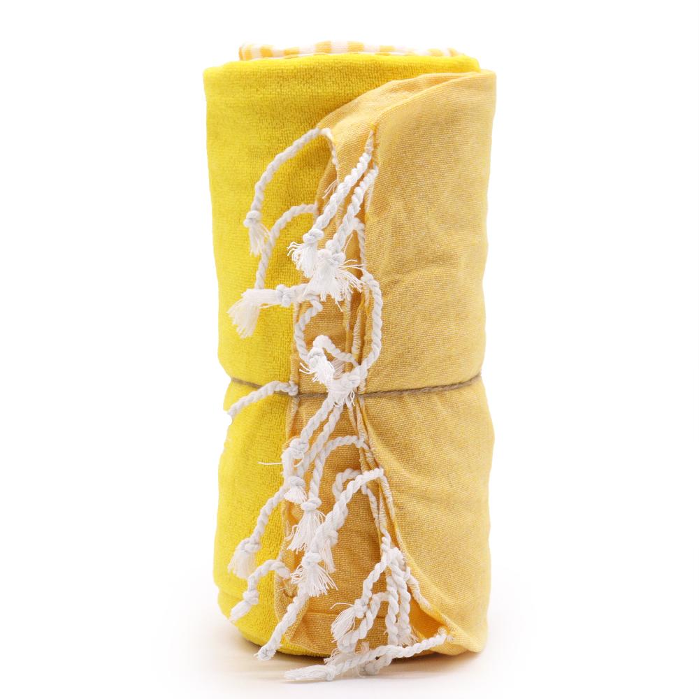 ancient wisdom Cotton Pareo Towel - 100x180 cm - Sunny Yellow