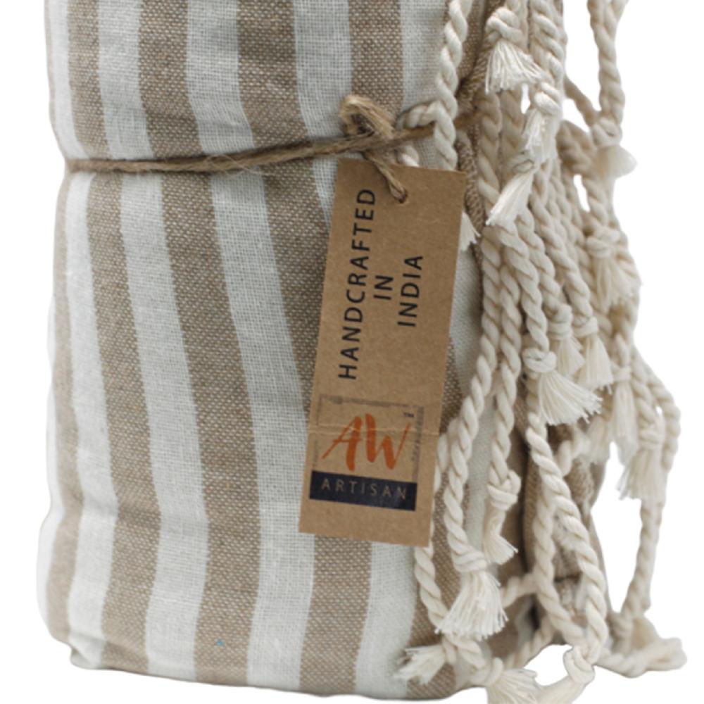 Ancient Wisdom Cotton Pareo Towel - 100x180 Cm - Warm Sand