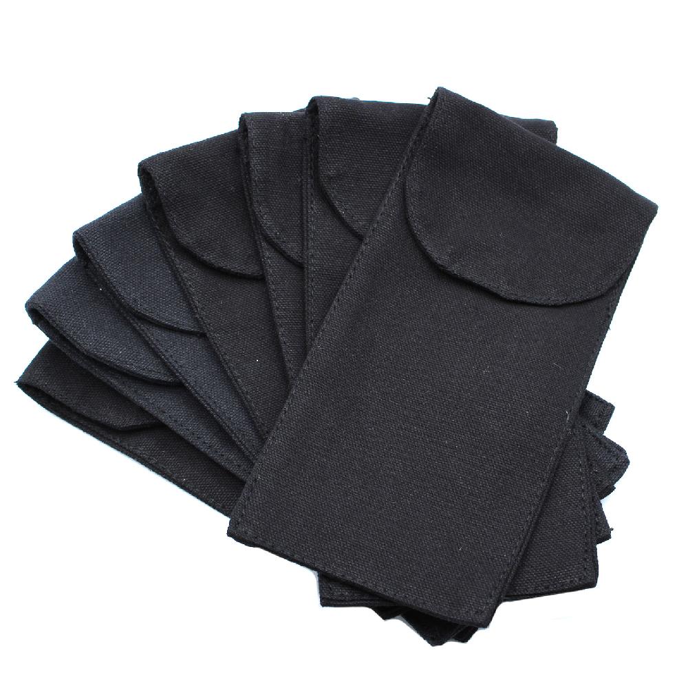 Ancient Wisdom Cotton Pouch For Gemstone Face Rollers 6.75oz - Black 9x19xcm