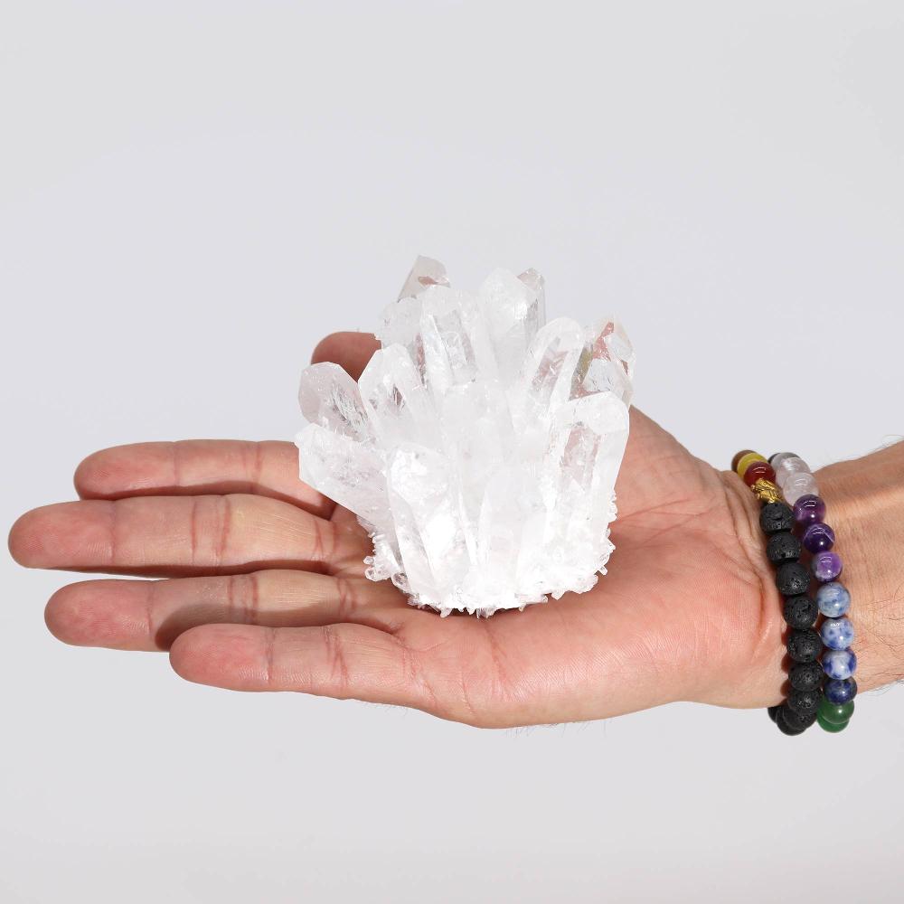 ancient wisdom Crafted Quartz Cluster - Clear Quartz (approx 250-300gm 8cm)