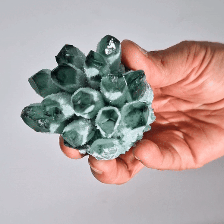 Ancient Wisdom Crafted Quartz Cluster - Green Ghost Quartz (approx 250-300gm 8cm)