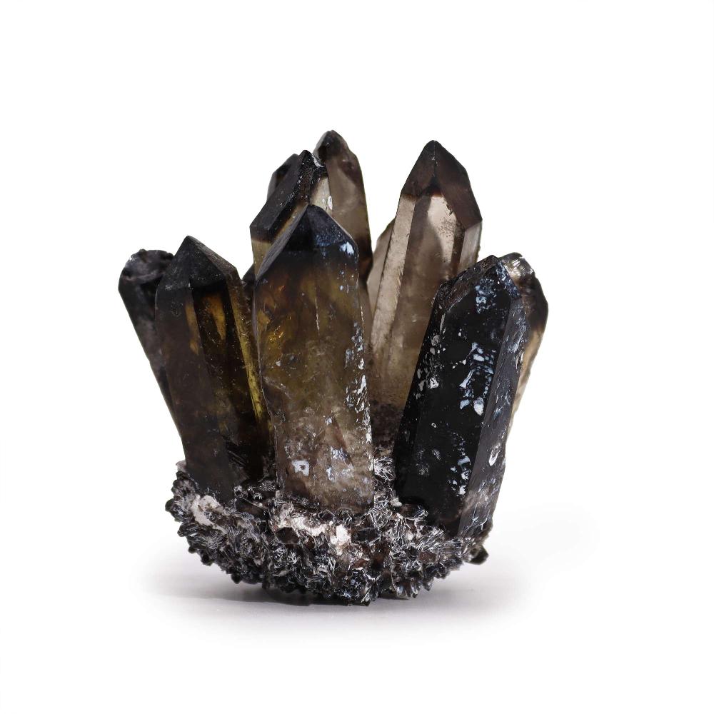 ancient wisdom Crafted Quartz Cluster - Smoky Ghost Quartz (approx 250-300gm 8cm)
