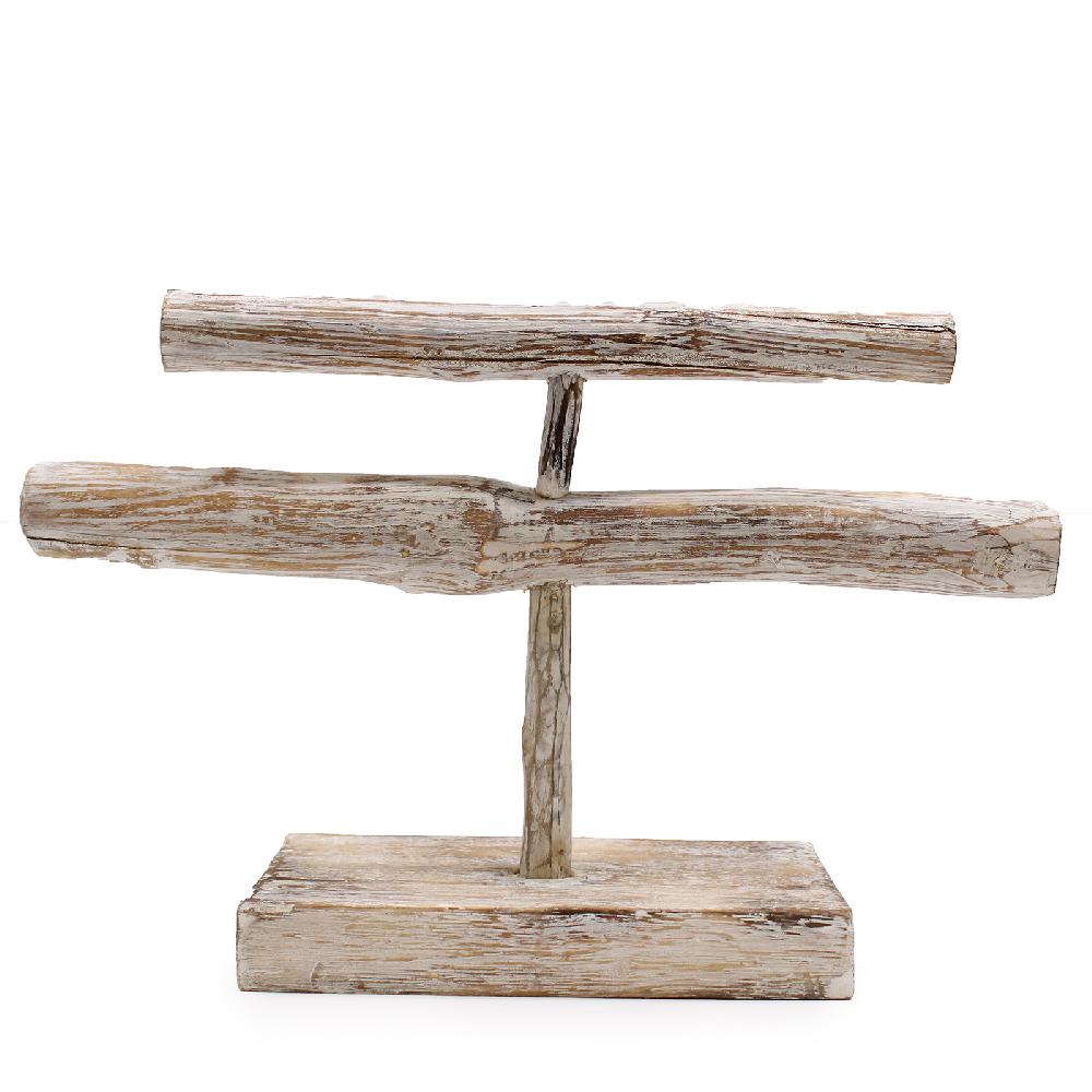 ancient wisdom Double Branch Jewllery Stand - Whitewash