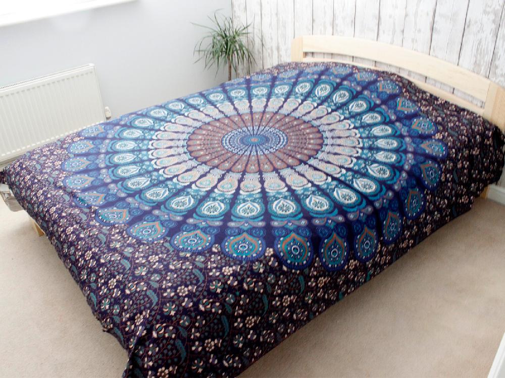 Ancient Wisdom Double Cotton Bedspread + Wall Hanging - Classic Mandala
