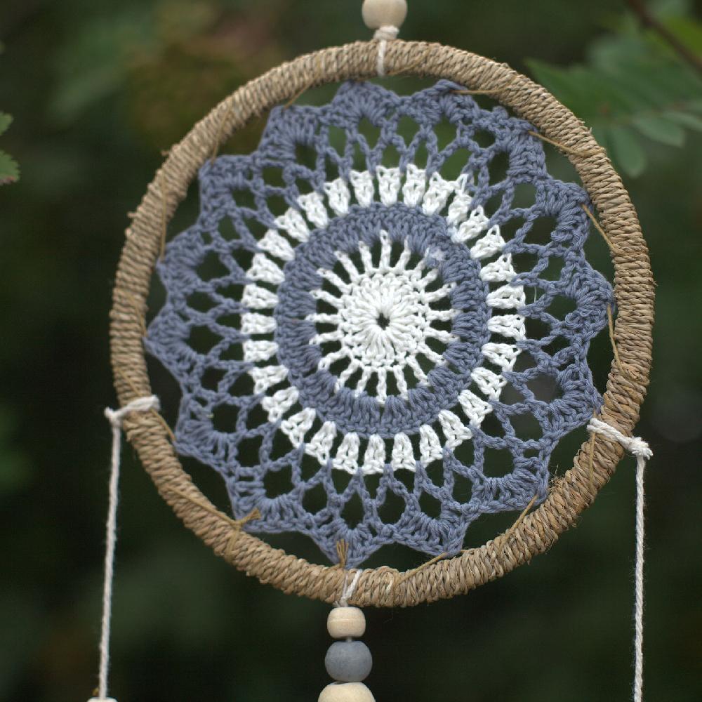 Ancient Wisdom Dream Catcher - Medium Grey Elemental Spirits - 35cm