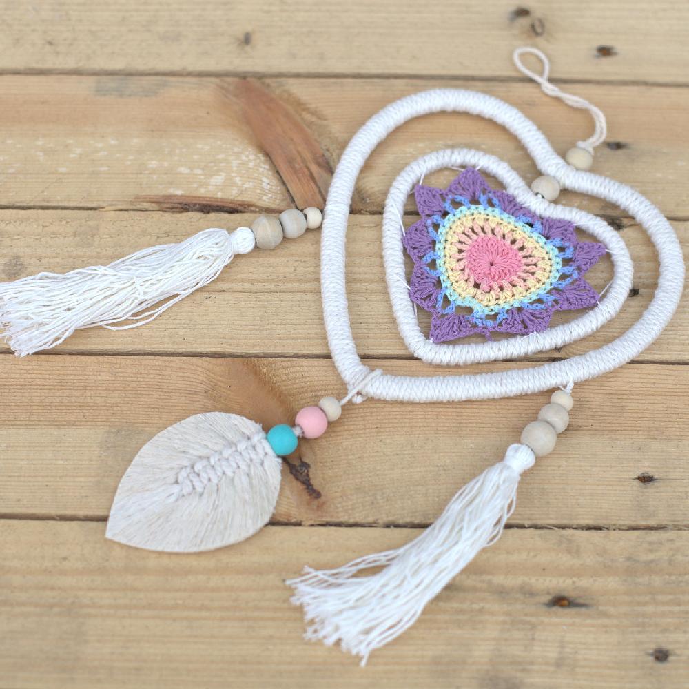 Ancient Wisdom Dream Catcher - Medium Multi Heart In Heart - 35cm