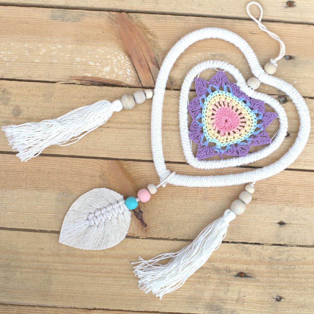 Ancient Wisdom Dream Catcher - Medium Multi Heart In Heart - 35cm