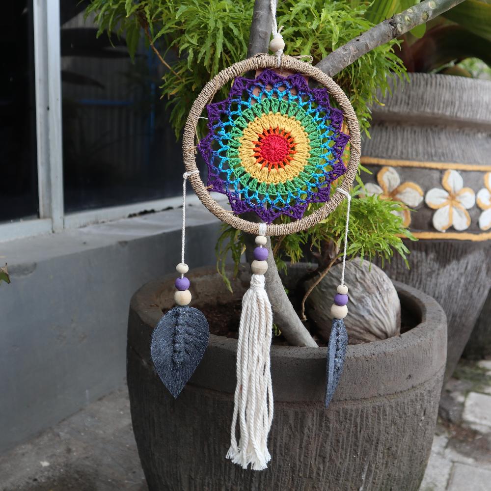 Ancient Wisdom Dream Catcher - Medium Rainbow Elemental Spirits - 35cm