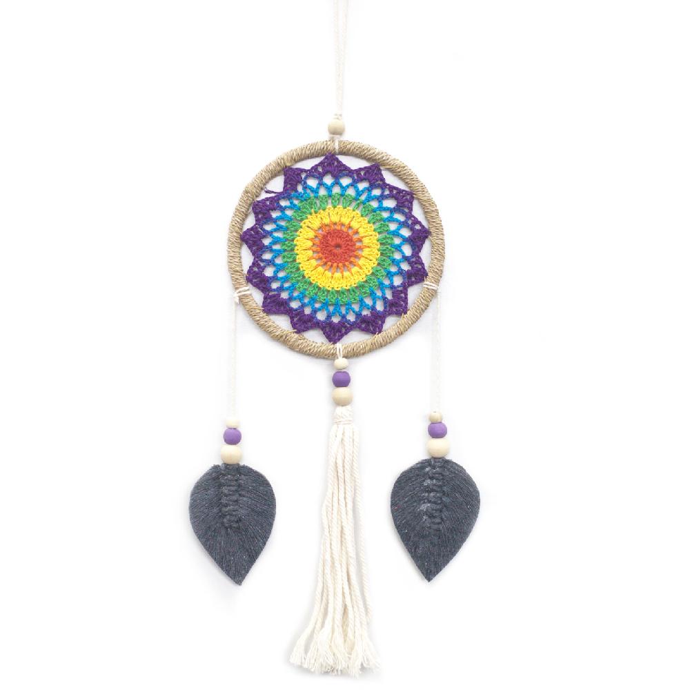Ancient Wisdom Dream Catcher - Medium Rainbow Elemental Spirits - 35cm