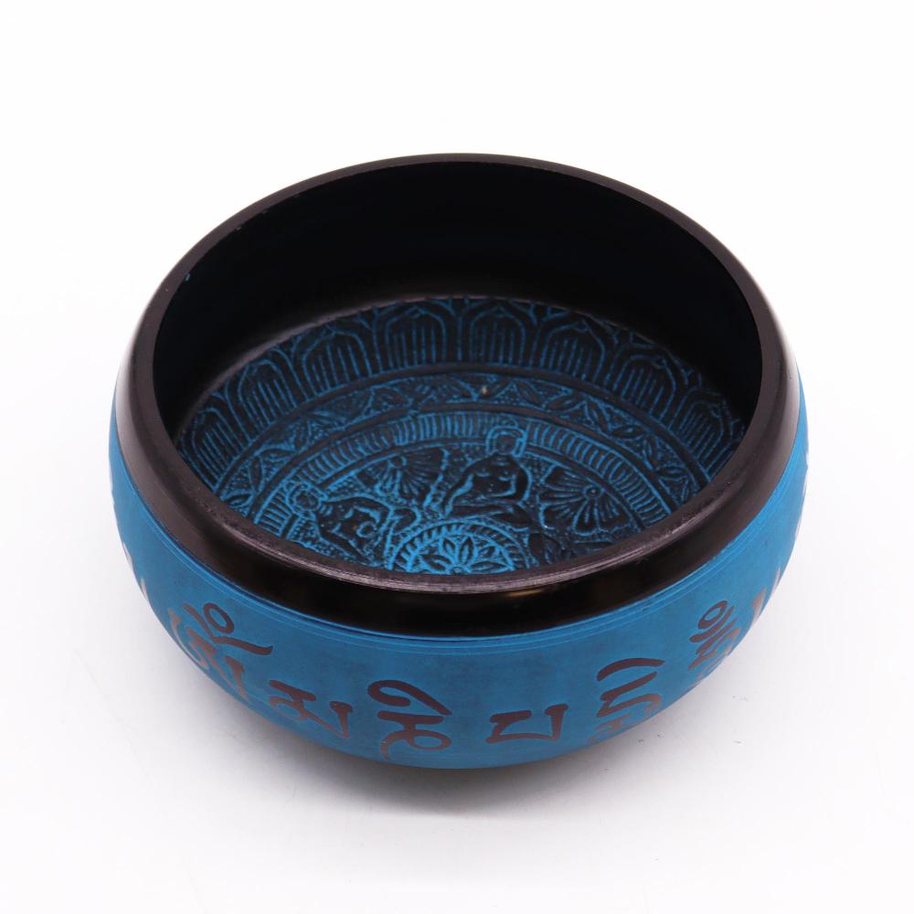 Ancient Wisdom Earth Power Singing Bowl - Blue Mantra Five Buddha - 16cm