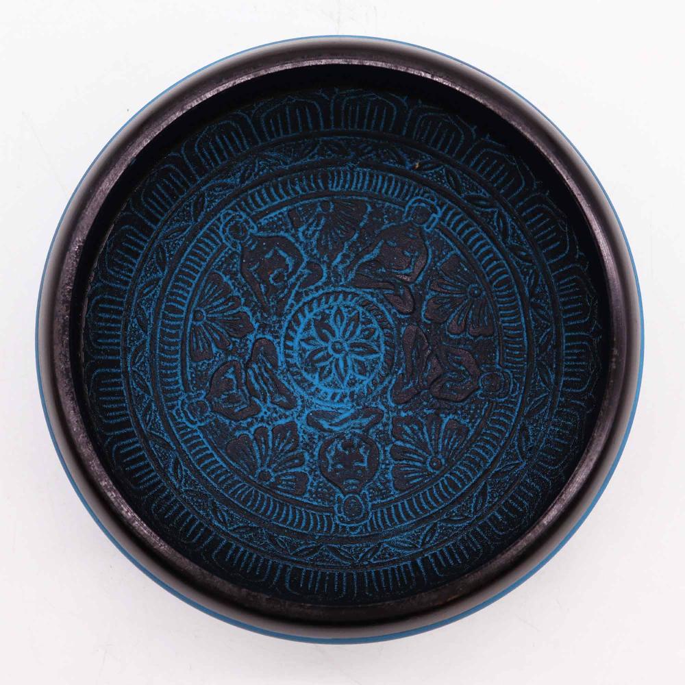 Ancient Wisdom Earth Power Singing Bowl - Blue Mantra Five Buddha - 16cm