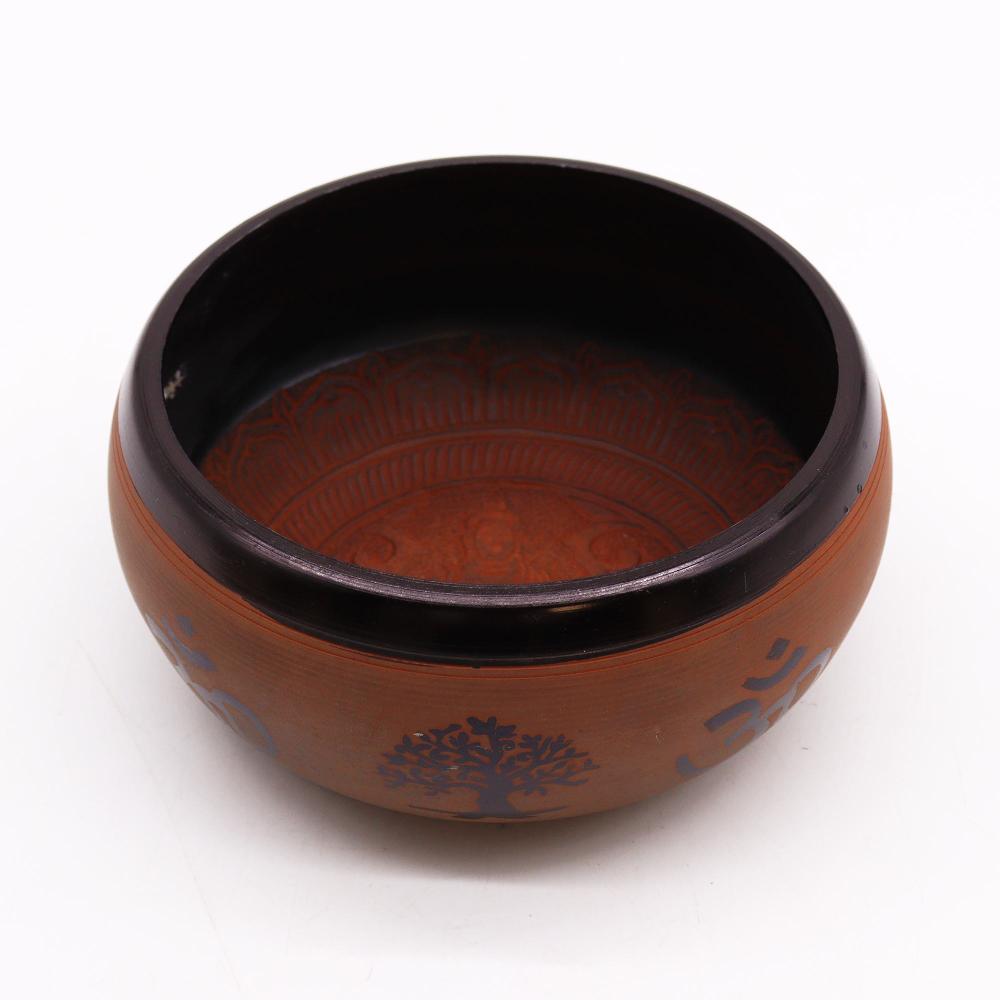 Ancient Wisdom Earth Power Singing Bowl - Clay Om Buddha - 16cm