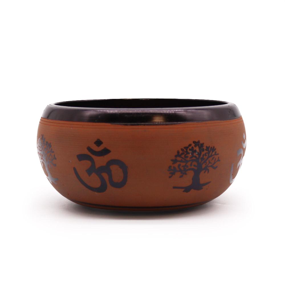 ancient wisdom Earth Power Singing Bowl - Clay Om Buddha - 16cm