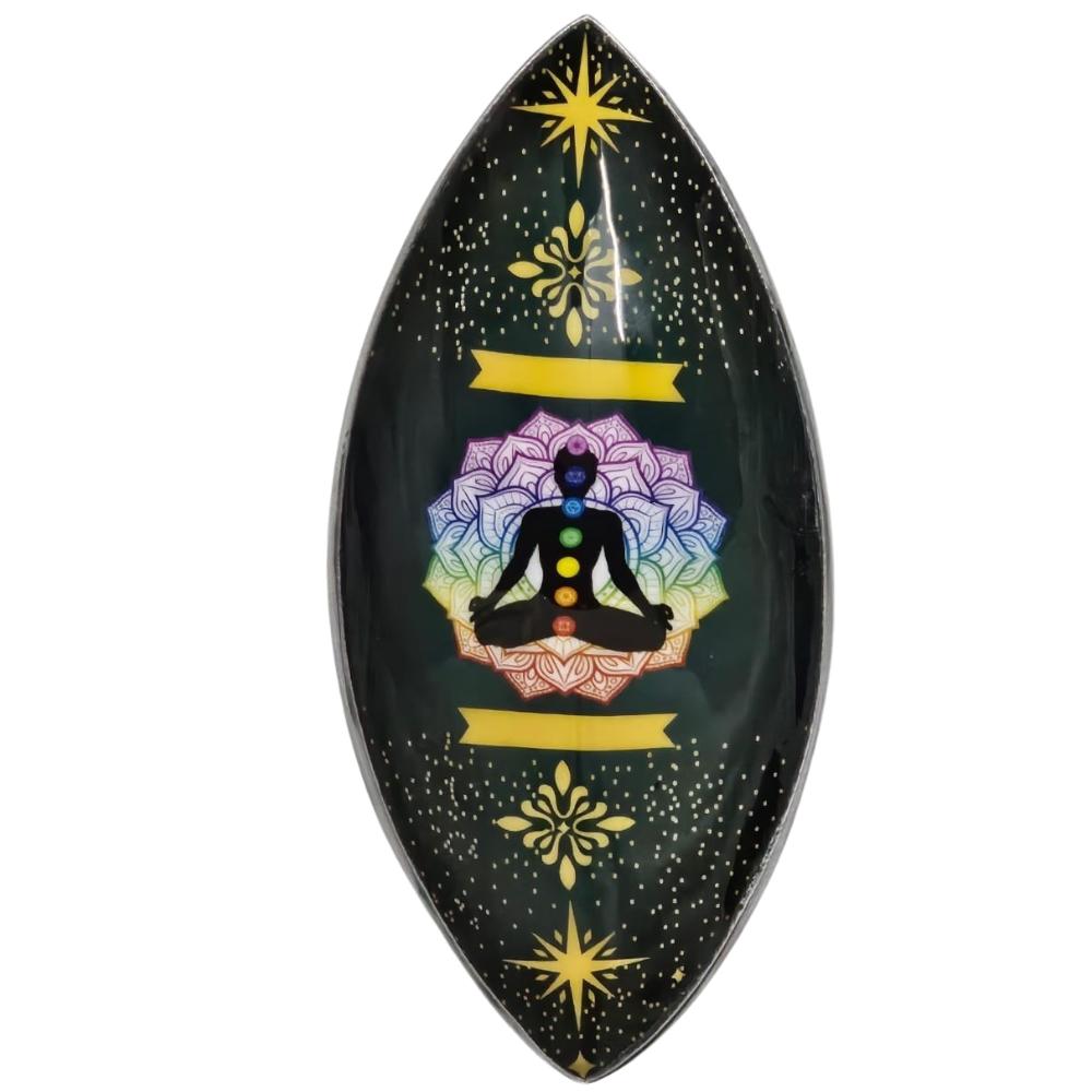 ancient wisdom Enamel Incense Bowl - Aluminum - Lotus Buddha Chakra