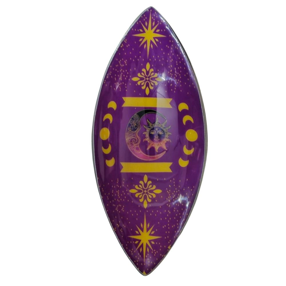 ancient wisdom Enamel Incense Bowl - Aluminum - Purple Sun & Moon Phases