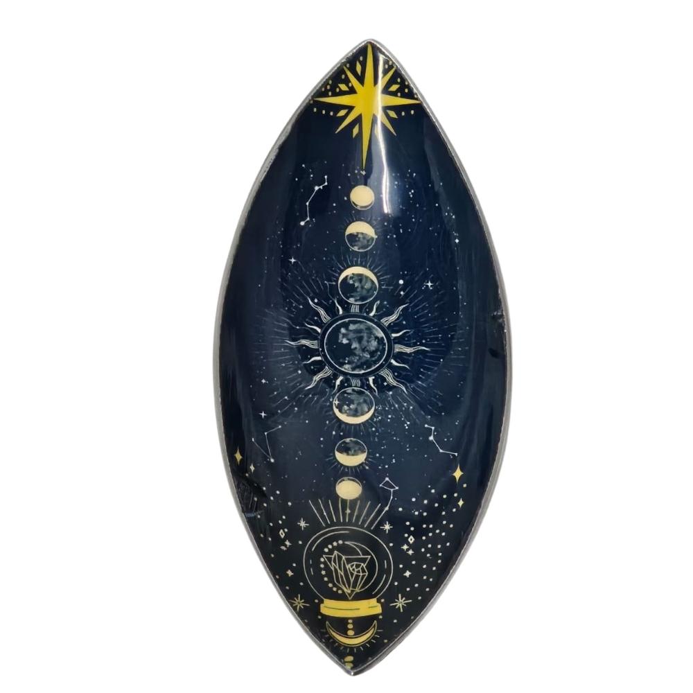 ancient wisdom Enamel Incense Bowl - Aluminum - Zodiak Moon Phases