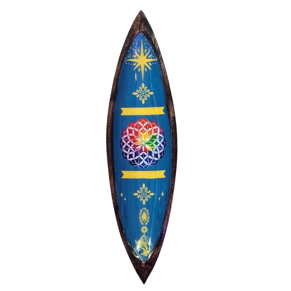 ancient wisdom Enamel Incense Bowl - Mango Wood - Mandala
