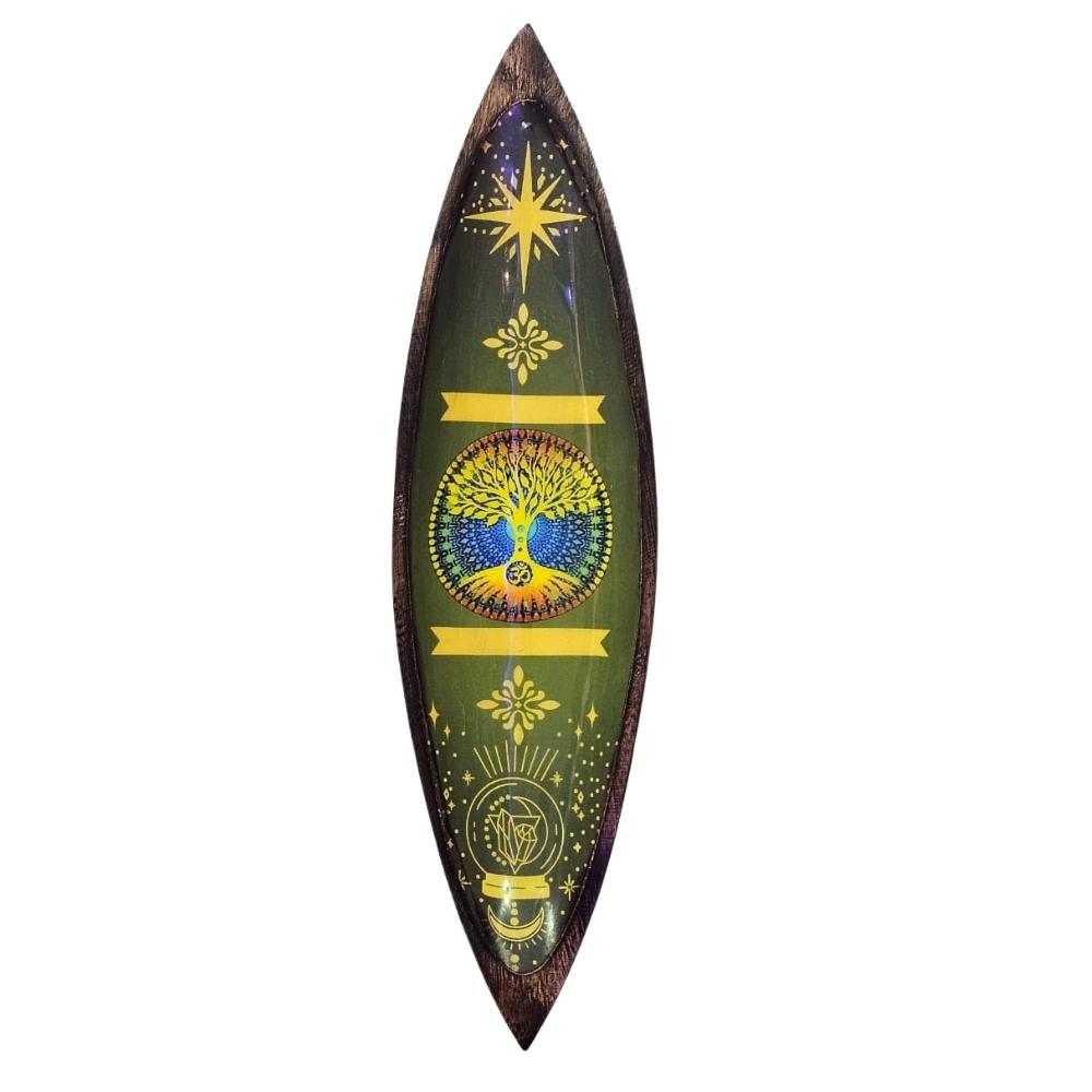ancient wisdom Enamel Incense Bowl - Mango Wood - Tree of Life