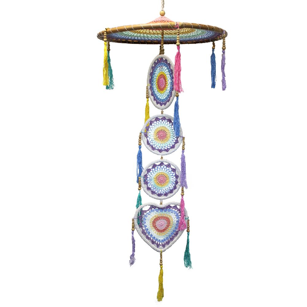 ancient wisdom Extra Large Drama Dreamcatcher - Pastel Rainbow