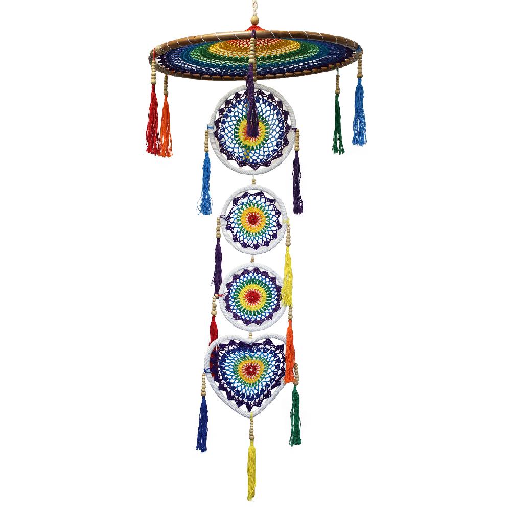 ancient wisdom Extra Large Drama Dreamcatcher - Vivid Rainbow