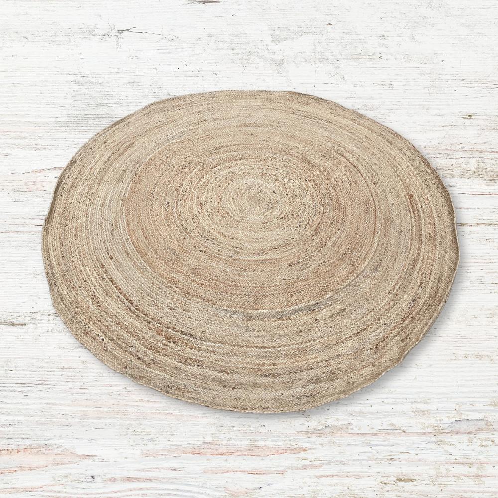Ancient Wisdom Extra Large Round Soft Jute Rug 200cm