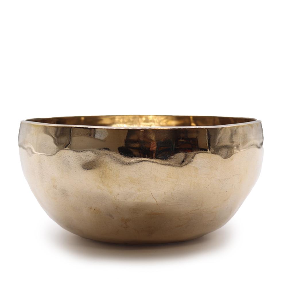 ancient wisdom Extra Large Shining Bell-Metal Handmade Singing Bowl (approx 1500g) - 21cm